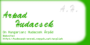 arpad hudacsek business card
